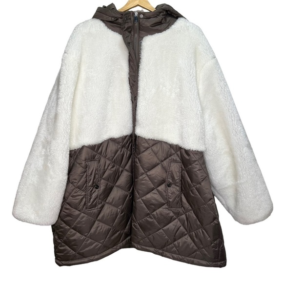 Sanctuary Hooded Quilt Mixed Media Jacket Size 3x NWOT - Picture 3 of 11